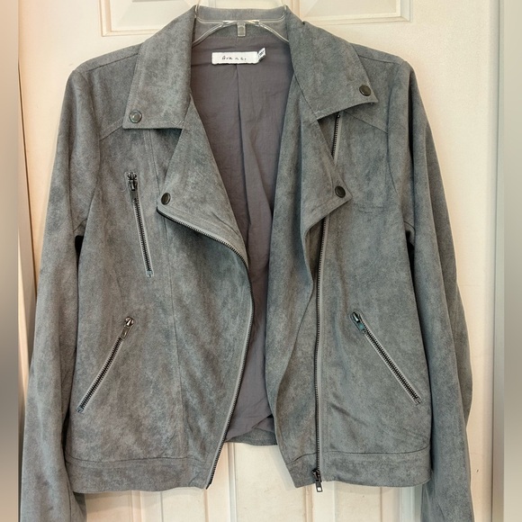 Ark NC Ultra Swede Jacket, NWOT, Grey, Motorcycle Style Zip Front & Sleeve, Sz S - Picture 11 of 16